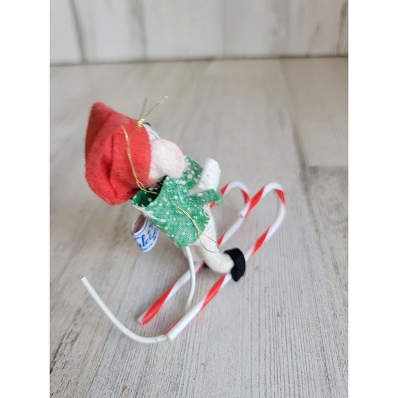 Annalee 1998 skiing mouse scarf mini xmas snowflake - Picture 5 of 6